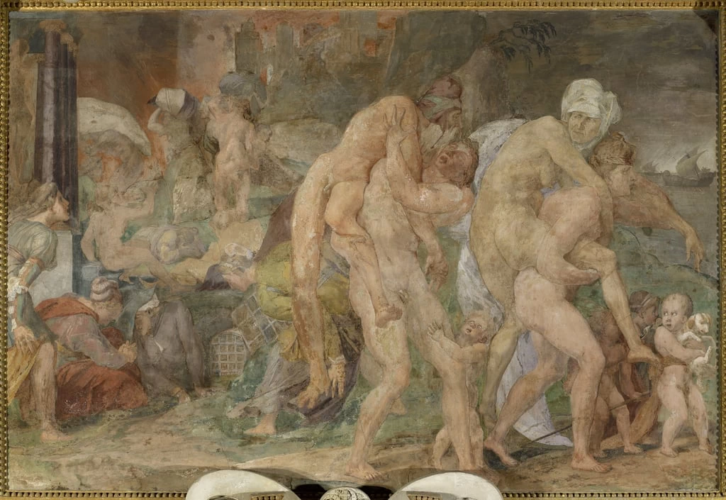 Il licenziamento di Troia o Catania, o i gemelli Catania, Galleria di Francesco I - Chateau de Fontainebleau, dettaglio